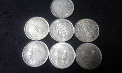 7 X 5 SHILLINGS SILVER COINS WEIGHT IS 197.85 GRAM 1951 TO 1961 BID PER COIN