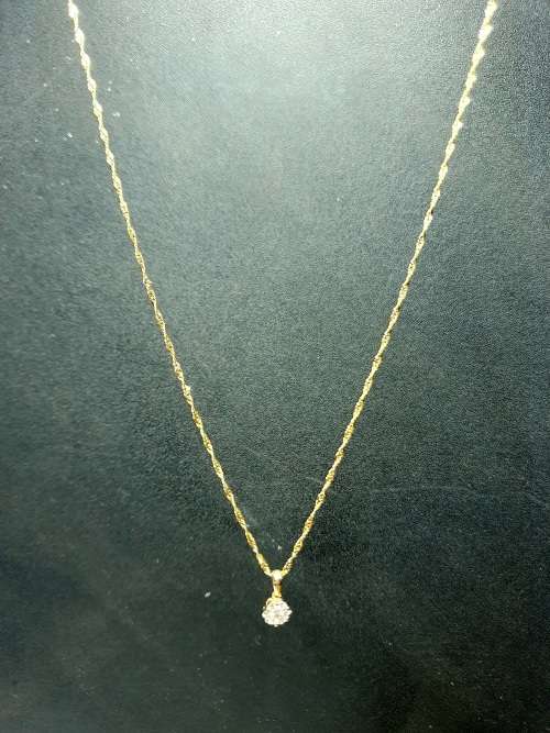 9ct Necklace & Diamond Pendant