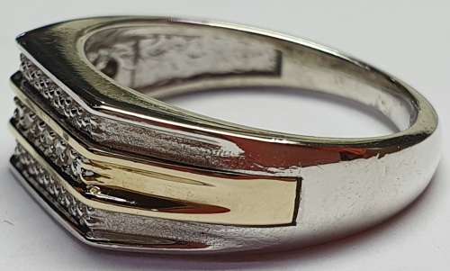 Men`s Gold and Silver Diamond Ring