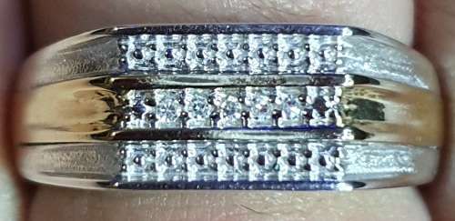Men`s Gold and Silver Diamond Ring