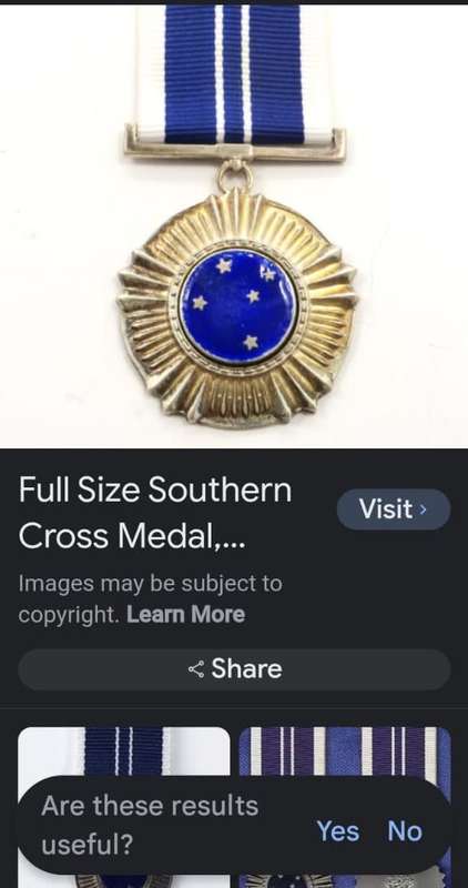 ` Very Rare` Full size Numbered `SOUTHERN CROSS MEDAL` (925 Silver)