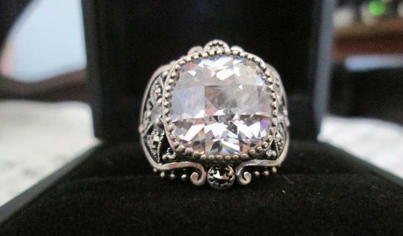 5 Carat Cubic Zirconium in `VICTORIAN SETTING` set in Genuine 925 SILVER