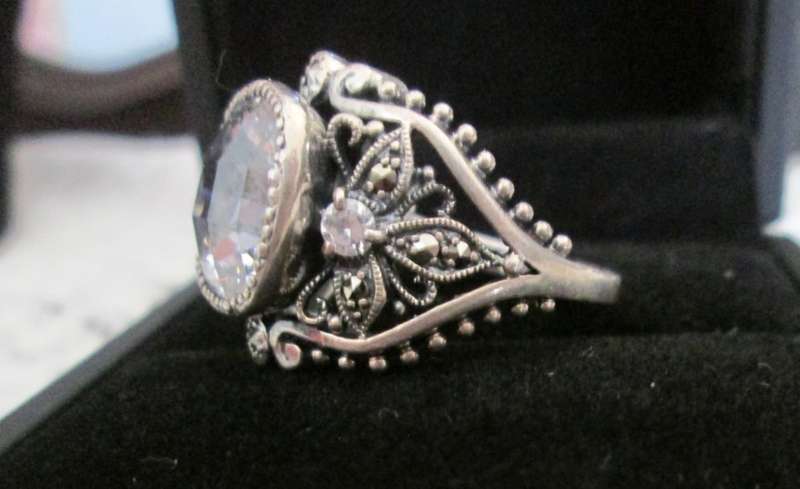 5 Carat Cubic Zirconium in `VICTORIAN SETTING` set in Genuine 925 SILVER