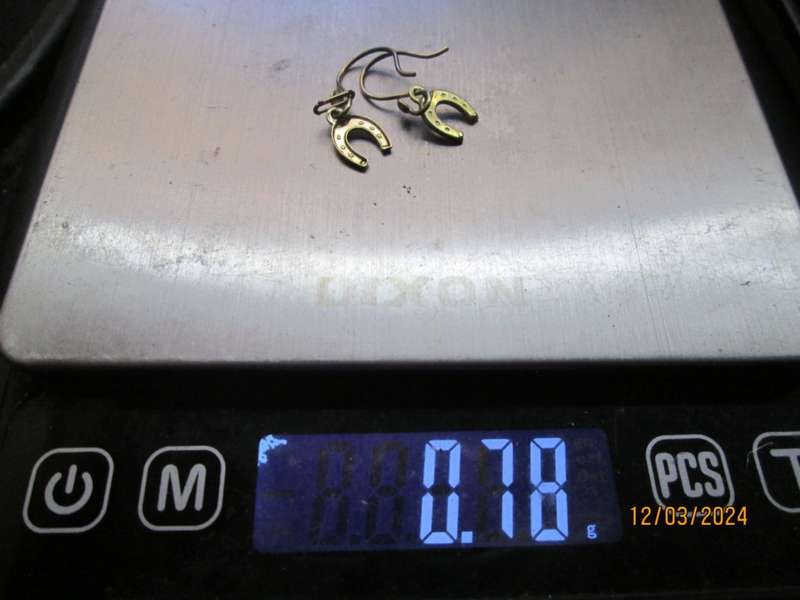 Antique Genuine 9ct Yellow Gold Horseshoe Dangle Earrings