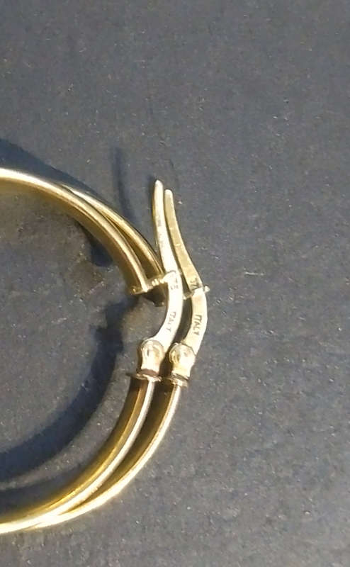 `ITALY` HOLLOW GOLD / 9CT Yellow Gold Hoop Earrings.