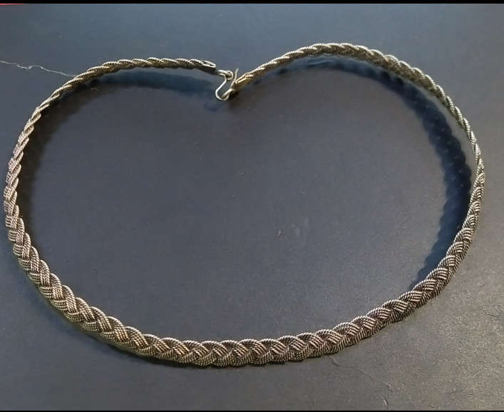 `ANTIQUE: Braided Solid Silver Necklace