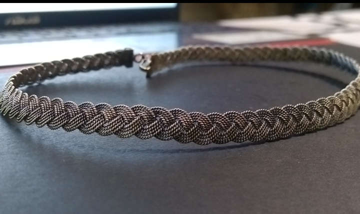 `ANTIQUE: Braided Solid Silver Necklace