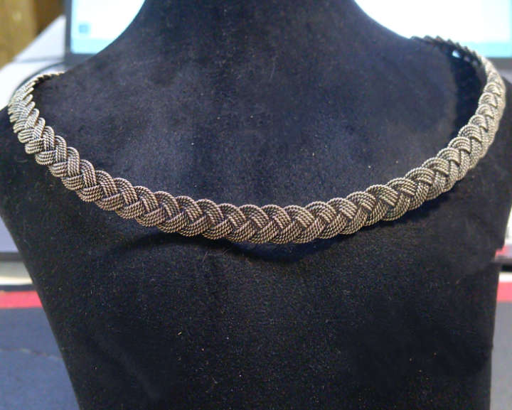 `ANTIQUE: Braided Solid Silver Necklace
