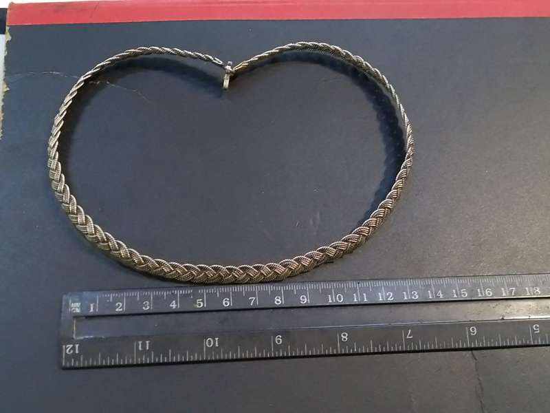 `ANTIQUE: Braided Solid Silver Necklace