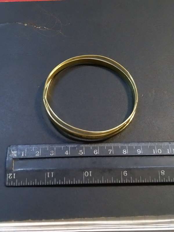 Triple 9CT Yellow Gold Plated Solid 925 Sterling Silver Bangles
