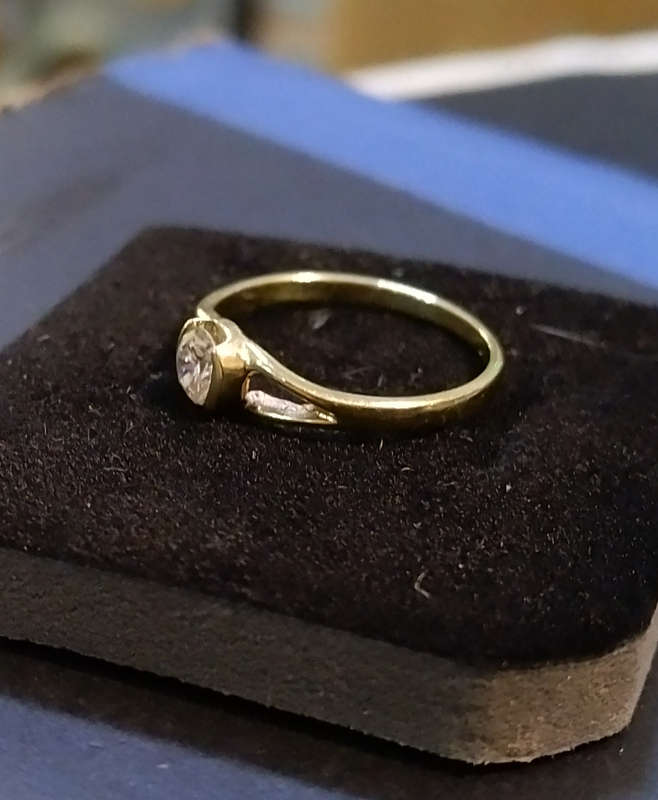 `0.50 Carat` Natural Diamond `Engagement Ring` set in 9Ct Yellow Gold.(Genuine Gold)