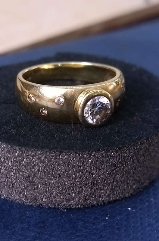 `ENGAGEMENT RING` 0.50 Carat Natural Diamond Set in 9Ct. Yellow Gold ( Genuine Gold )