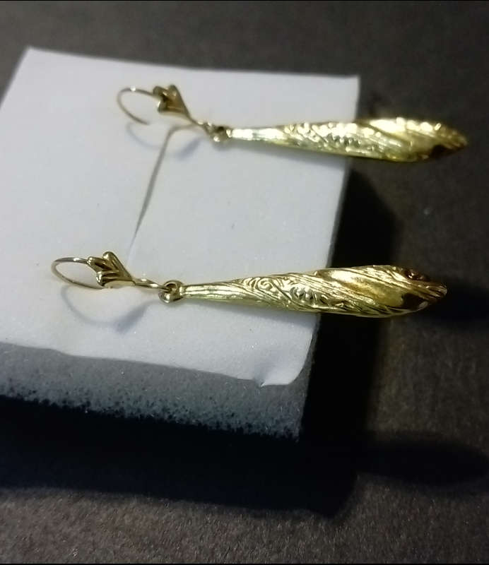 9CT Yellow Gold `CHANDILIER` Drop Earrings (Genuine Gold)