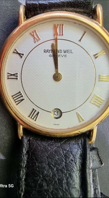 Rare Collectable Watches RAYMOND WEIL Geneve 18CT Gold Plated Mens Watch. was sold for 2 550.00 on 16 May at 09 15 by Gold and diamond inc in Vanderbijlpark ID 613808552