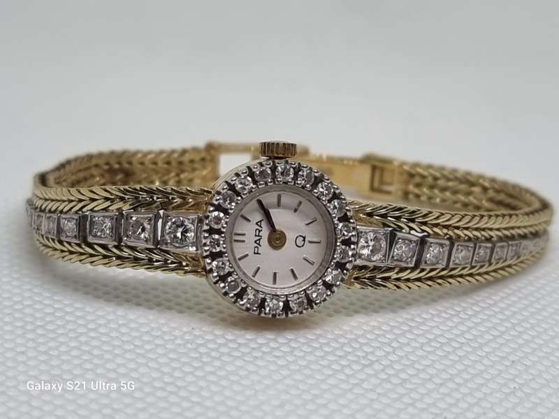 `ONE CARAT DIAMOND` Ladies Watch Set in `14CT YELLOW GOLD` .(Genuine Gold and Natural Diamonds)