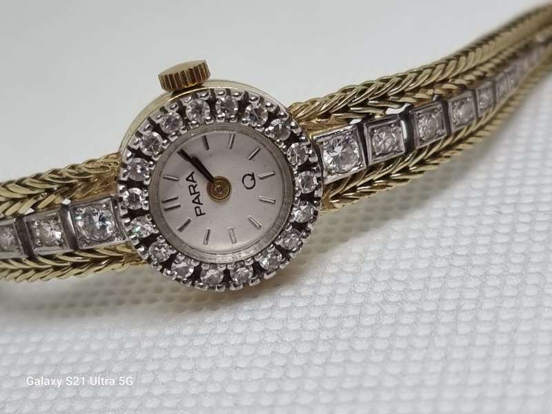`ONE CARAT DIAMOND` Ladies Watch Set in `14CT YELLOW GOLD` .(Genuine Gold and Natural Diamonds)