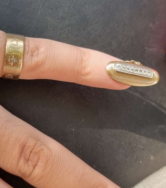 `ANTIQUE` COKE NAIL RING Set in 9CT Yellow Gold (Genuine Gold)