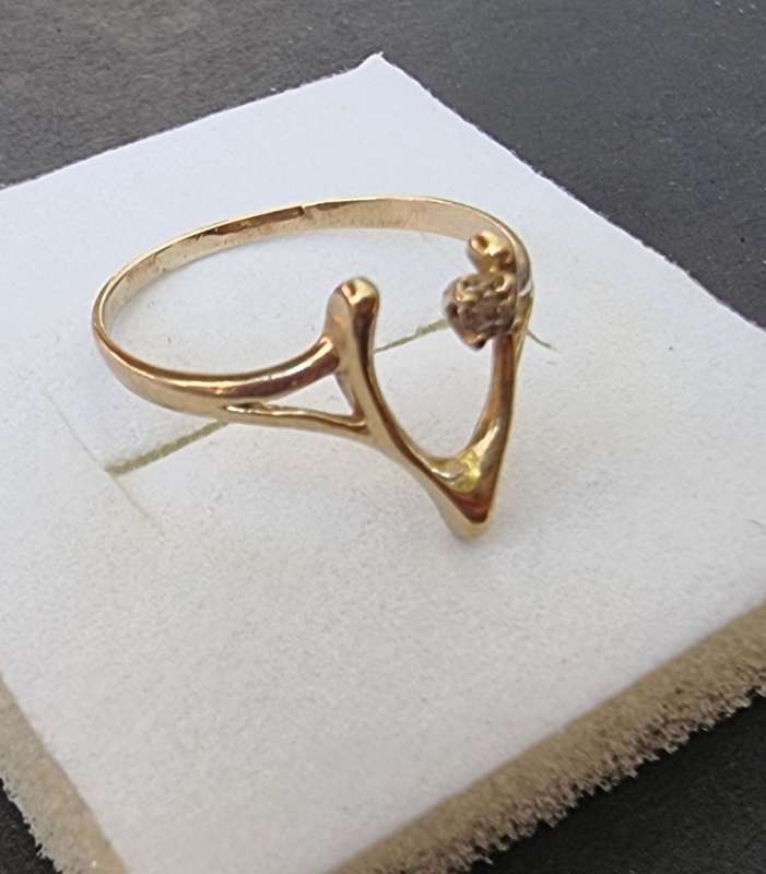 `DIAMOND WISHBONE` Ring. Set in Genuine 9CT Gold and 9( Genuine Gold)
