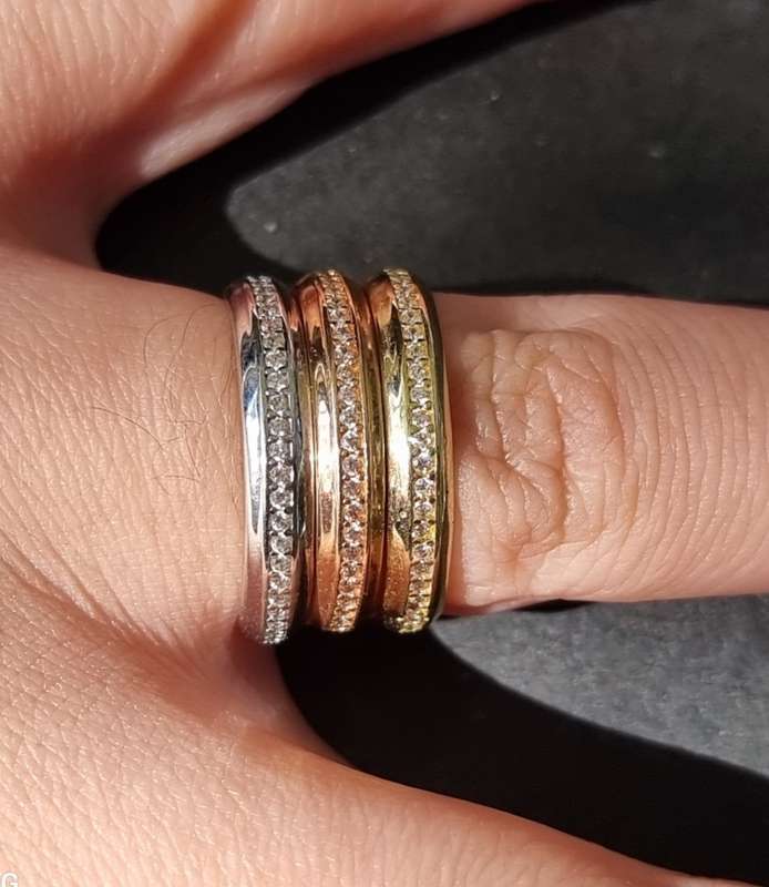 `DESIGNER` Triple Tone 9CT YELLOW, ROSE  and WHITE Gold Ring. ( Genuine Gold)