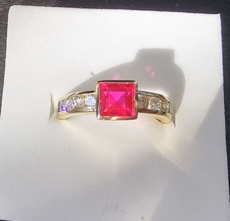 `1.80 Carat `RUBY and DIAMOND` Dress Ring, set in 9CT Yellow Gold (Genuine Gold and Gemstones)