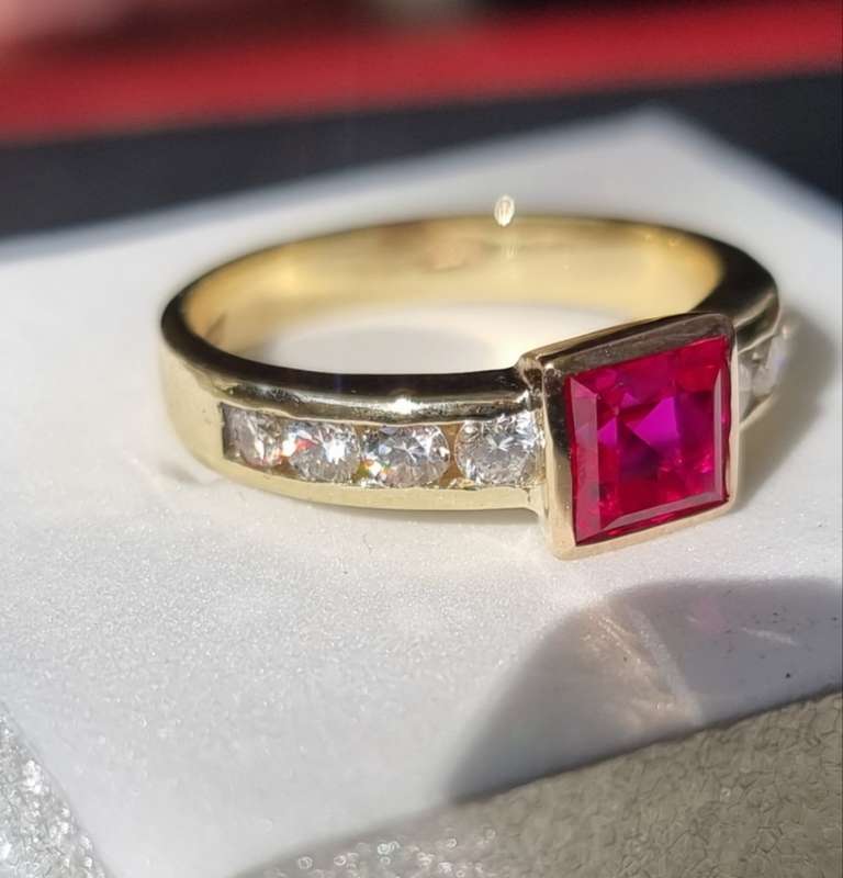 `1.80 Carat `RUBY and DIAMOND` Dress Ring, set in 9CT Yellow Gold (Genuine Gold and Gemstones)