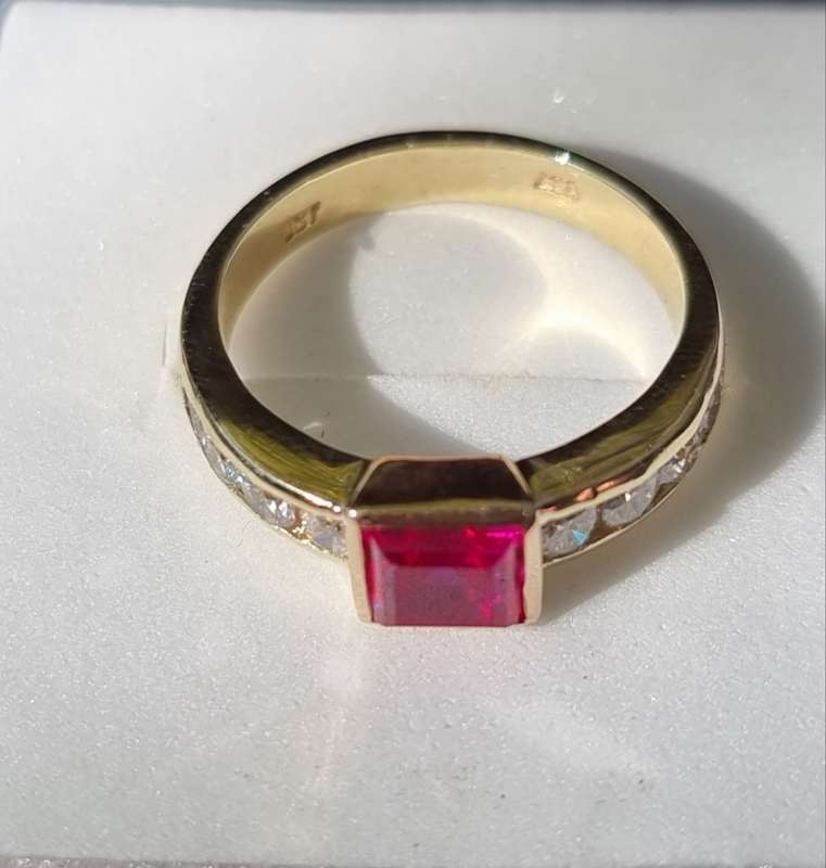 `1.80 Carat `RUBY and DIAMOND` Dress Ring, set in 9CT Yellow Gold (Genuine Gold and Gemstones)