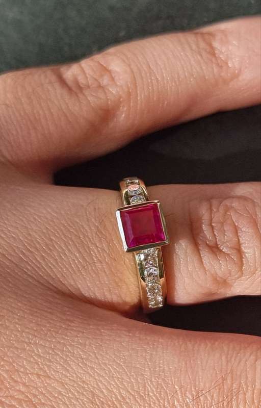 `1.80 Carat `RUBY and DIAMOND` Dress Ring, set in 9CT Yellow Gold (Genuine Gold and Gemstones)