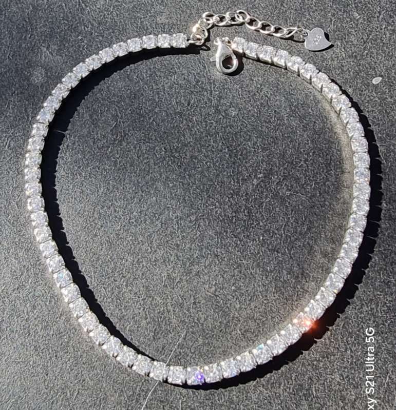 925 Sterling Silver CZ Tennis Bracelet. ( Genuine Silver. )