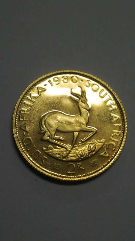 PROFF 1980 TWO RAND GOLD COIN. RI AUCTION.
