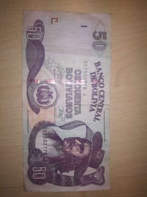50 Bolivian Bolivianos FV=R107.51