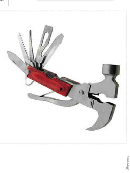 8 in 1 multi-function stainless steel hammer wrench pliers saw blade knife tools set