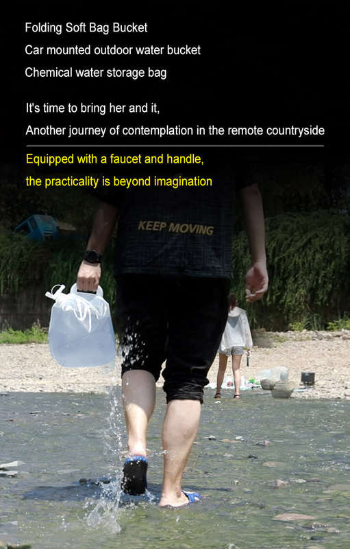 5L - Large Capacity Foldable Plastic Drinking Water Container - Transparent