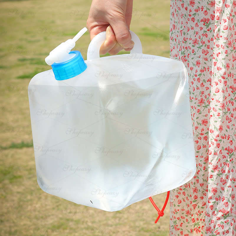 5L - Large Capacity Foldable Plastic Drinking Water Container - Transparent