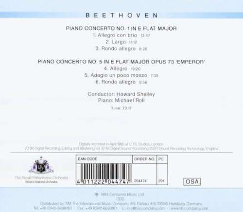 Beethoven: Piano Concertos 1 and 5 [CD]