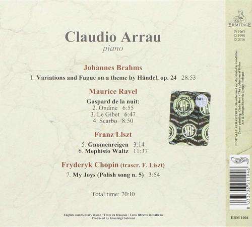 Brahms, Ravel, Liszt, Chopin - Piano: Claudio Arrau [CD]