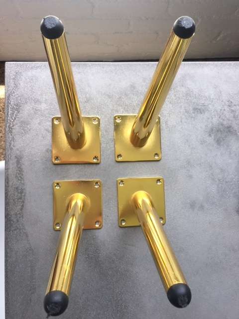 Slanted Gold Legs for Ottoman or Coffee Table H250mm (Set of 4)