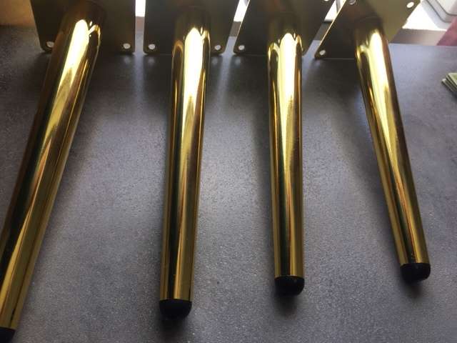 Slanted Gold Legs for Ottoman or Coffee Table H250mm (Set of 4)
