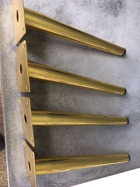 Slanted Gold Legs for Ottoman or Coffee Table H250mm (Set of 4)