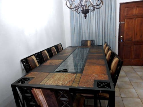 BARGAIN - Dining Room / Patio Suite - 10 seater Steel and Slate Top