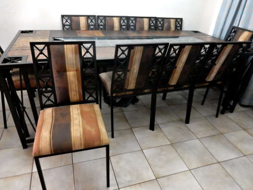 BARGAIN - Dining Room / Patio Suite - 10 seater Steel and Slate Top