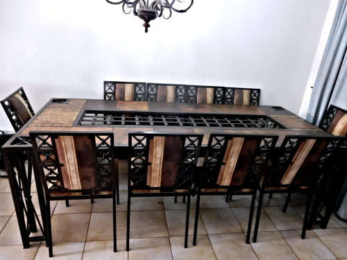 BARGAIN - Dining Room / Patio Suite - 10 seater Steel and Slate Top