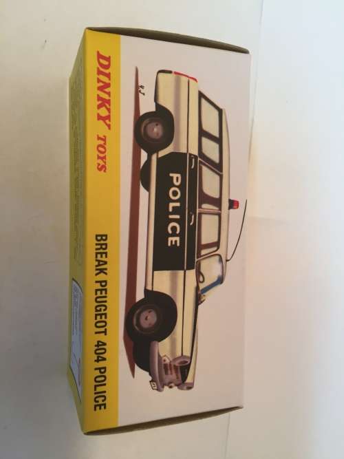 Atlas Edition - Rare - Dinky Toys 1429 BREAK PEUGEOT 404 POLICE & Sign