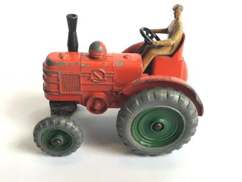 VINTAGE DINKY TOYS 301 FIELD MARSHALL TRACTOR with Dinky 322 Disc Harrow