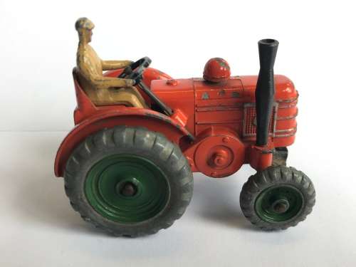 VINTAGE DINKY TOYS 301 FIELD MARSHALL TRACTOR with Dinky 322 Disc Harrow