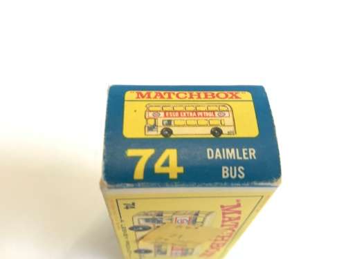 FOR GERRIT ONLY - Box only - MATCHBOX LESNEY #74 DAIMLER DOUBLE DECKER BUS, WHITE WITH ORIGINAL BOX