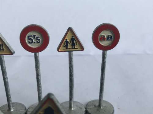 Vintage Dinky Toys #771 Set Of 9 out of 12 Road Signs -RARE