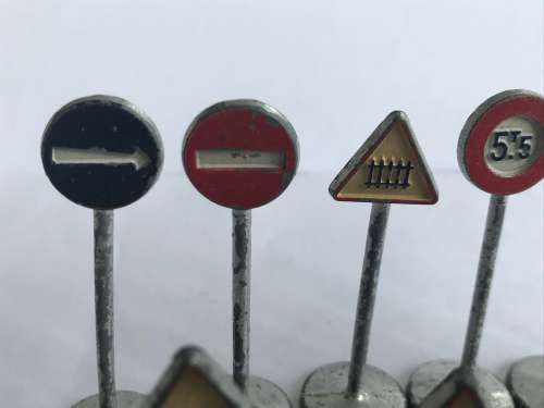 Vintage Dinky Toys #771 Set Of 9 out of 12 Road Signs -RARE