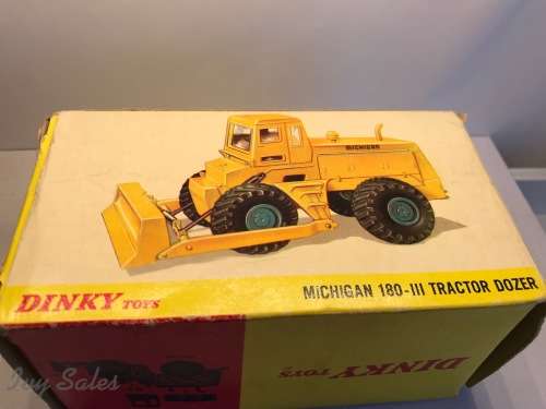 FOR DIRK ONLY -DINKY TOYS # 976 MICHIGAN 180-111 TRACTOR BULLDOZER IN ORIGINAL BOX