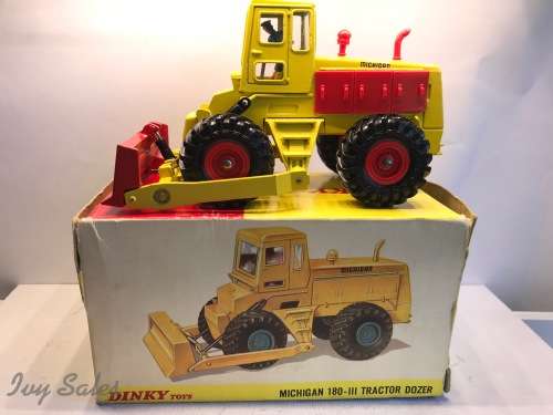 FOR DIRK ONLY -DINKY TOYS # 976 MICHIGAN 180-111 TRACTOR BULLDOZER IN ORIGINAL BOX