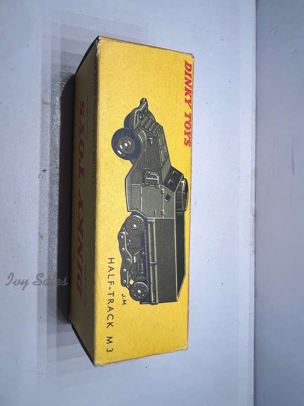 FRENCH DINKY TOYS #822 M3 ARMY HALFTRACK + Original Box